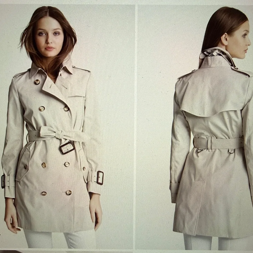 BURBERRY Women’s ‘Marystow’ Double Breasted Short Trench Coat US 12 “As Is” - Picture 2 of 16